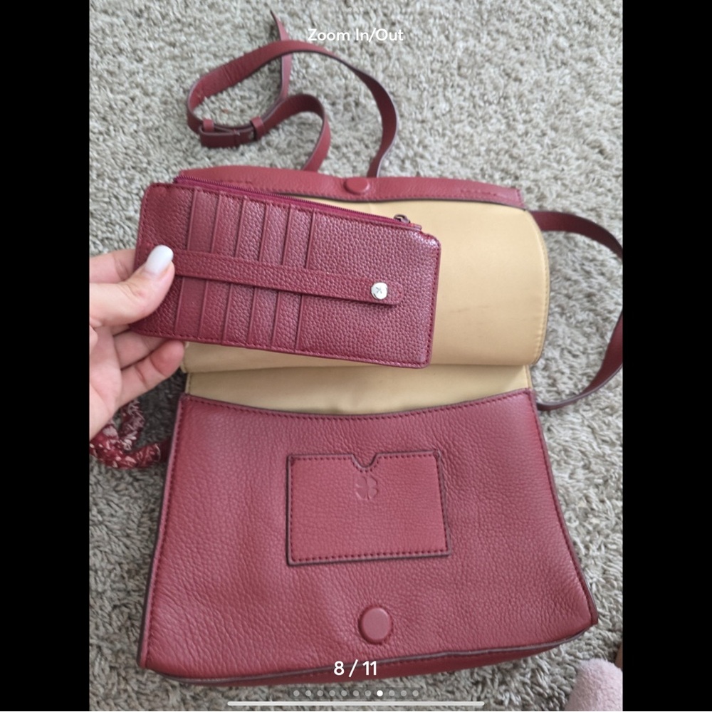 Elegant Red Leather Women's Bag Set
